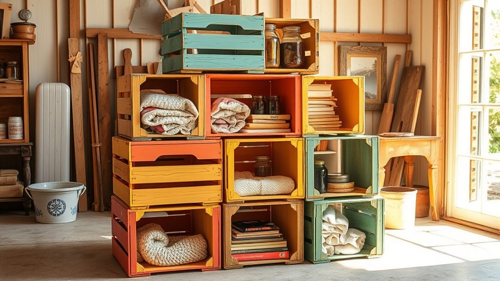upcycled crate storage solutions