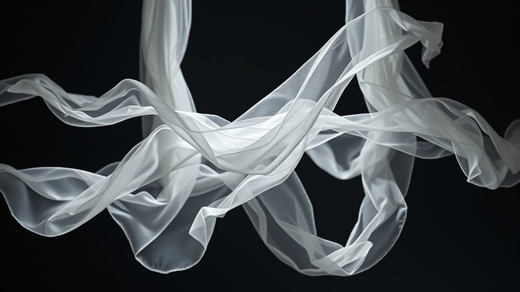 Hanging Ghosts: Forms, Fabrics, and Movement 3 varied spectral silhouette forms