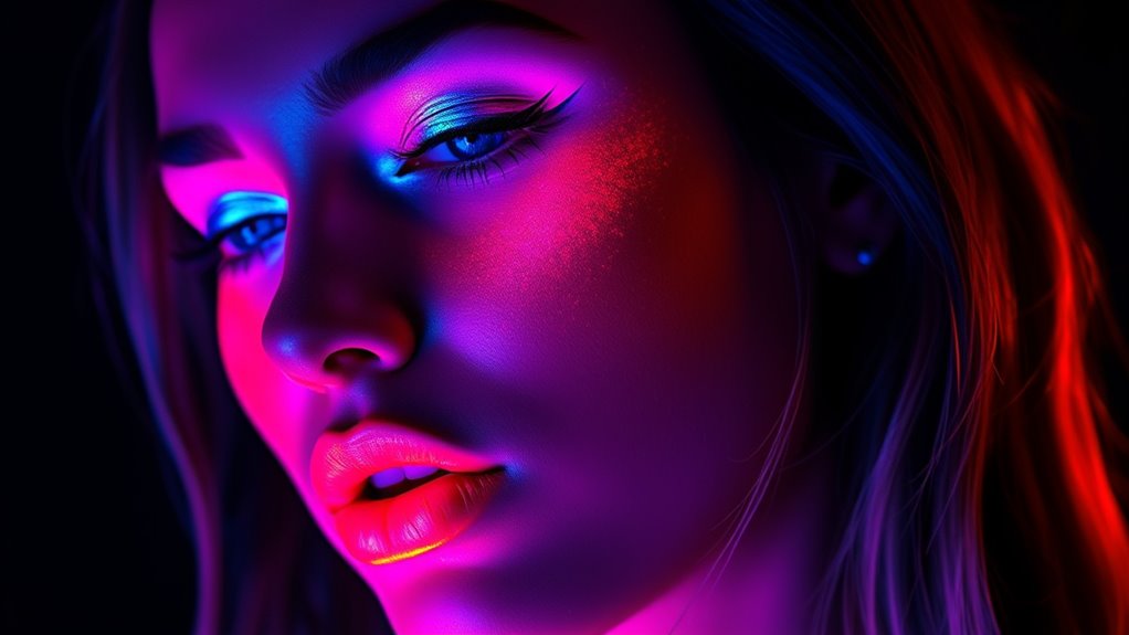 UV and Glow Effects: Makeup That Pops at Night 4 vibrant neon nighttime makeup