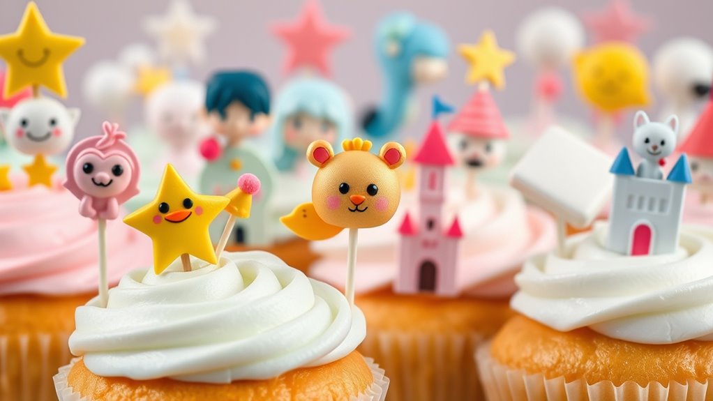 whimsical cupcake topper designs