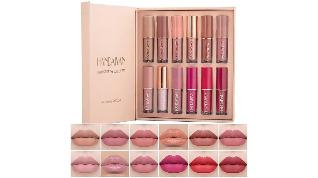 12 shade waterproof lipstick set