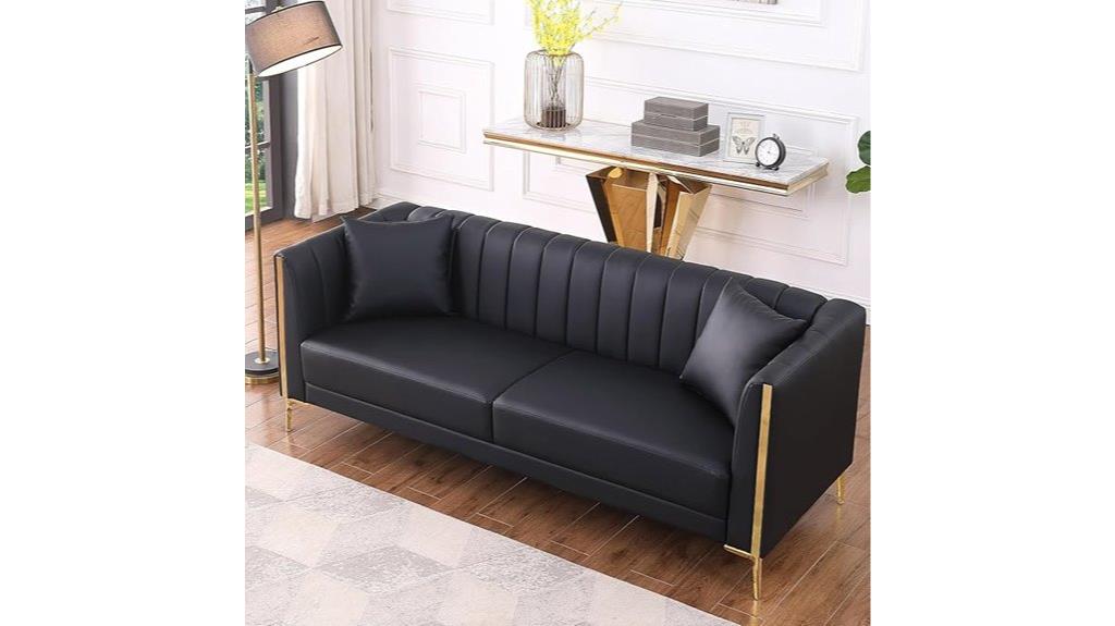 78 inch black sofa