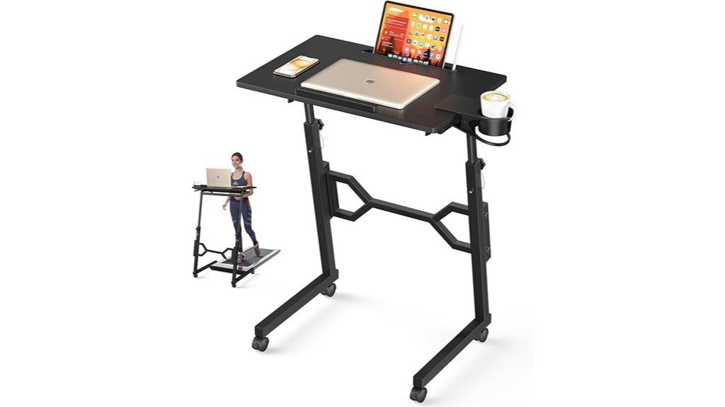 adjustable rolling laptop desk