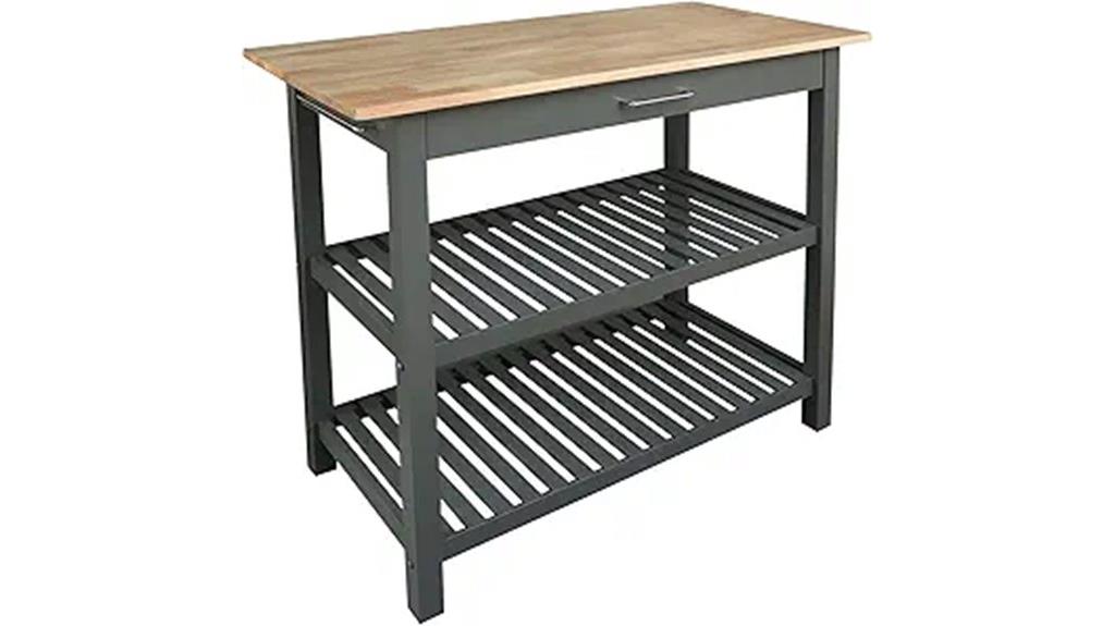 casual gray hardwood island