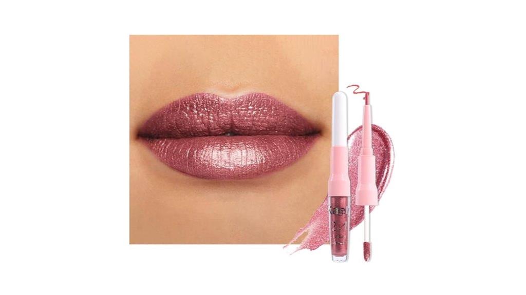 dual mauve lipstick and liner