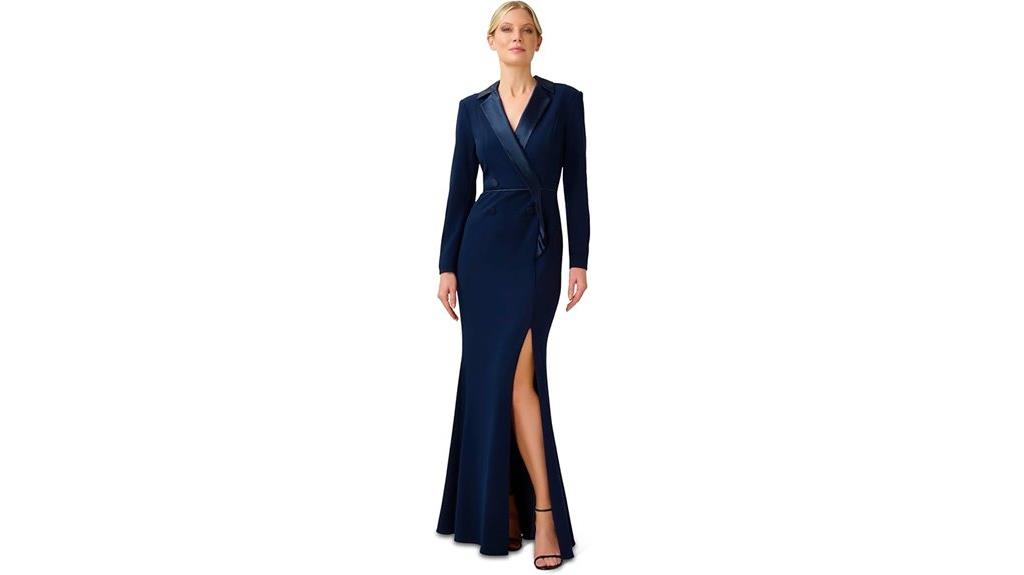 15 Best Designer Evening Gowns That Will Make You Shine at Every Event 11 elegant crepe tuxedo gown