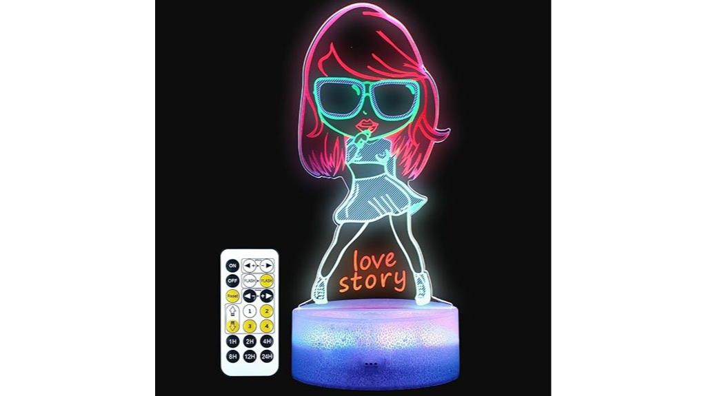 girls night light with colors