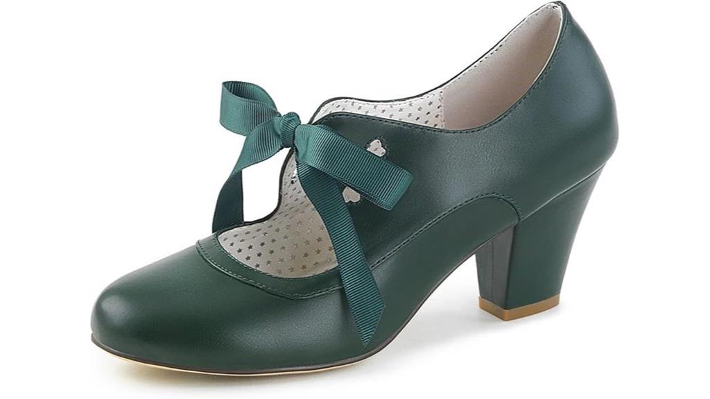 heart hollow chunky heels