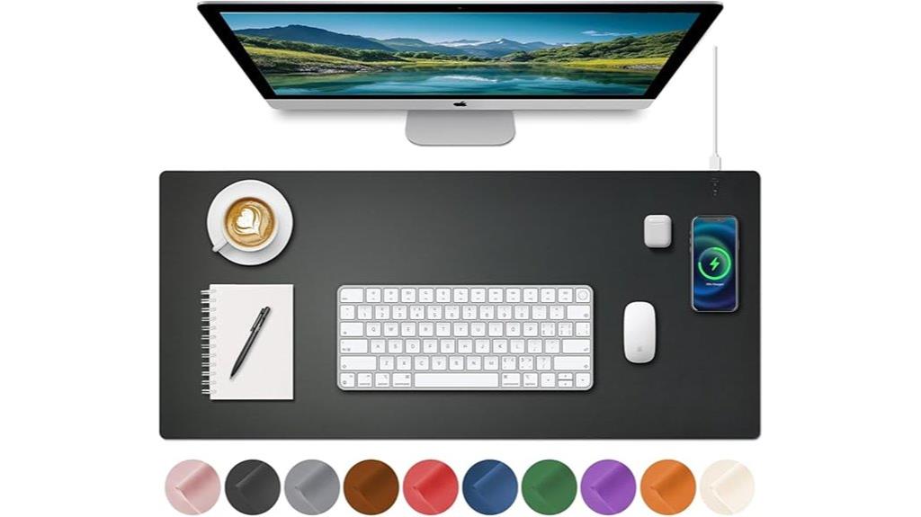 large wireless charging desk mat