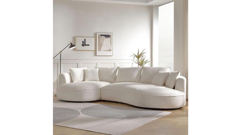 light cream curved sofa