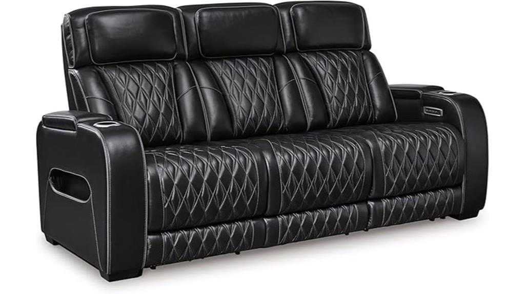 luxury leather reclining sofa