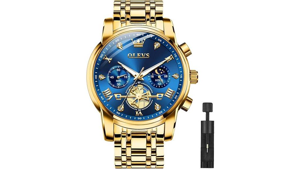 luxury silver chronograph watch