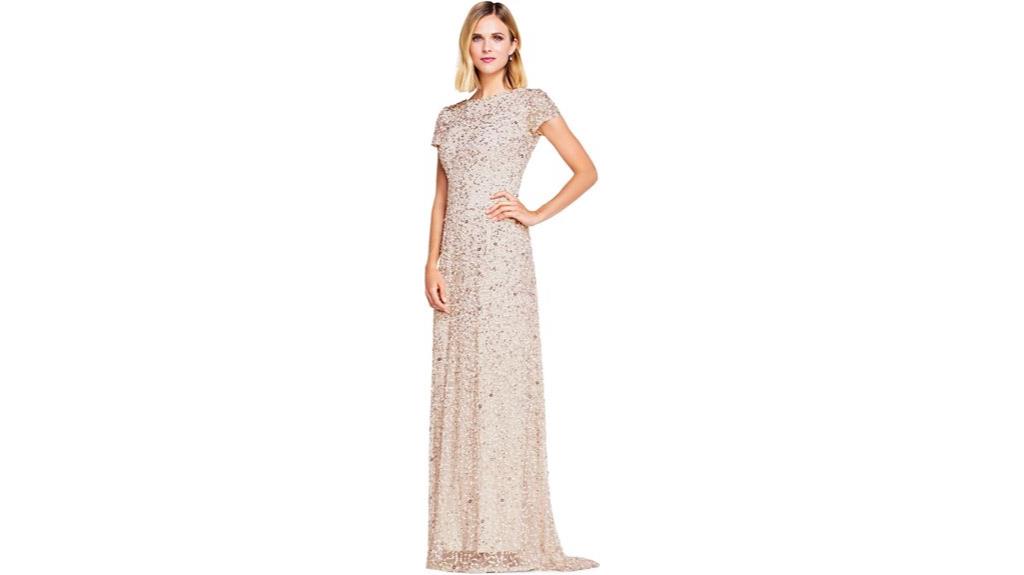 15 Best Designer Evening Gowns That Will Make You Shine at Every Event 14 sequin short sleeve gown
