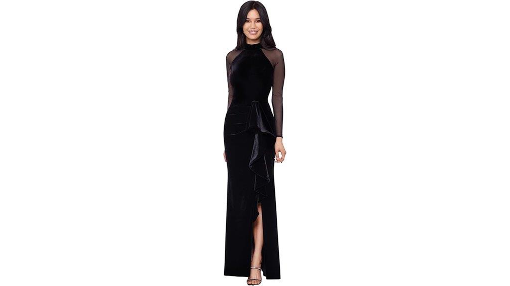 15 Best Designer Evening Gowns That Will Make You Shine at Every Event 10 velvet ruched illusion gown