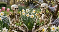 diy spooky garden skeletons