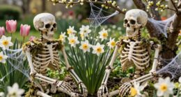 diy spooky garden skeletons