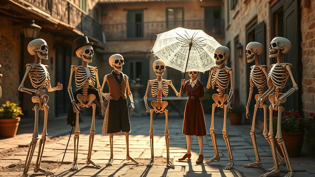 skeletons humorous transformation