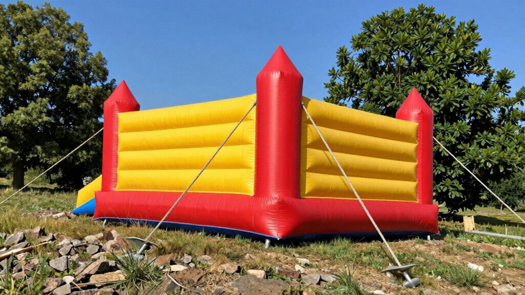 assess slope secure inflatable