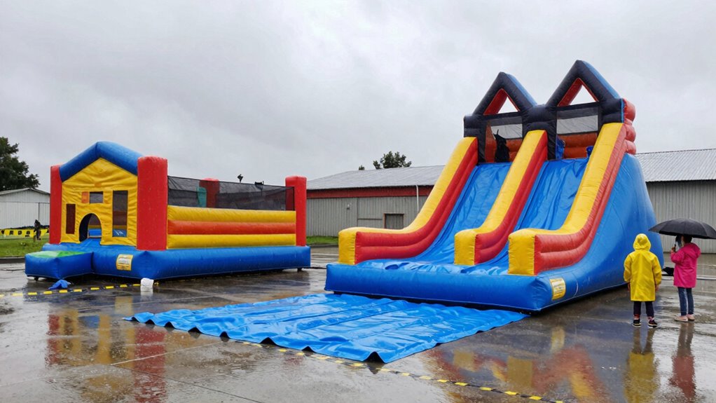 inflatables safety in rain