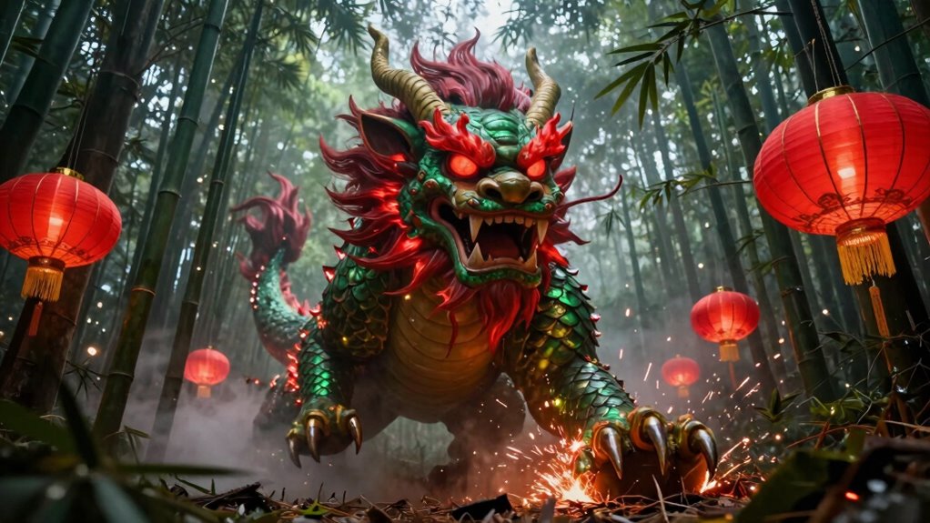 mythical creature warding off evil