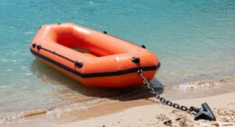 secure inflatable with anchors