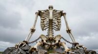 securing giant skeletons outdoors
