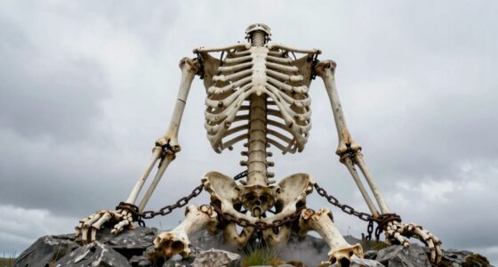 securing giant skeletons outdoors