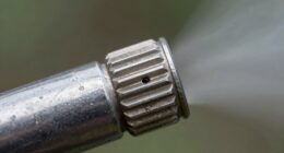 unclogging fog nozzle safely