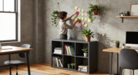 A Renter-Friendly Wall And IKEA BILLY Created A Moody Office