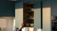 Dark Teal Cabinets Completely Changed This Dark, Dreary Kitchen