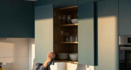 Dark Teal Cabinets Completely Changed This Dark, Dreary Kitchen