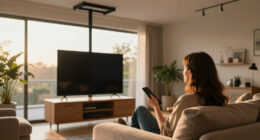 She Didn't Want Her TV Taking Up Wall Space — So She Hung It From The Ceiling