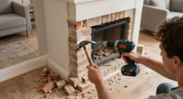 They Removed The Living Room’s Brick Fireplace — And They Don’t Regret It