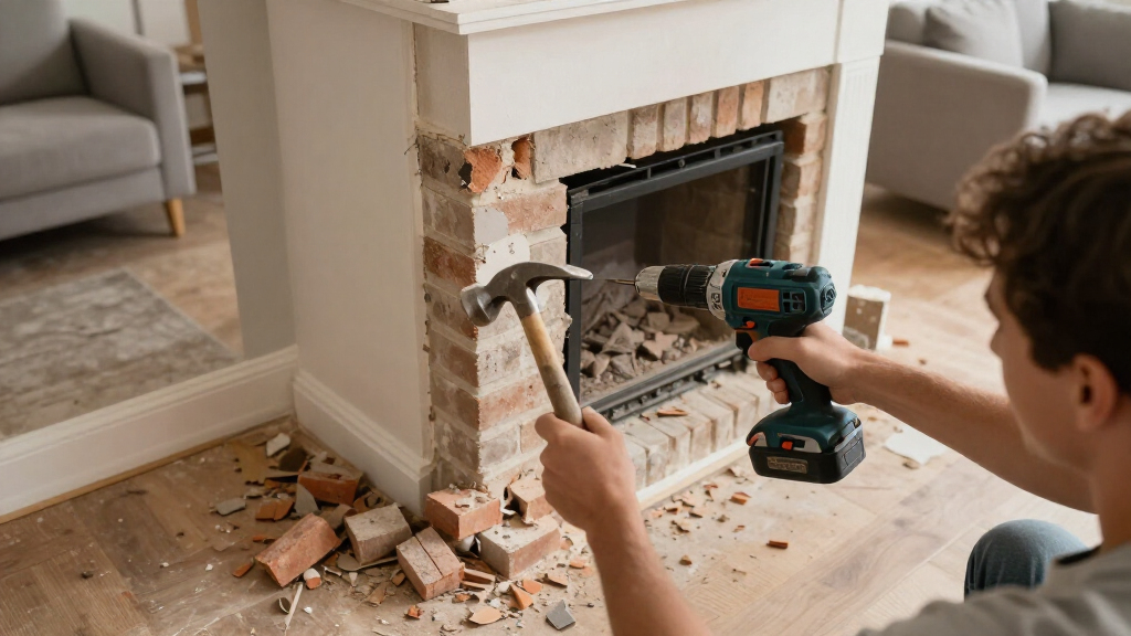 They Removed The Living Room’s Brick Fireplace — And They Don’t Regret It