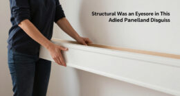 A Structural Beam Was An Eyesore In This Bedroom — She Added Paneling To Disguise It