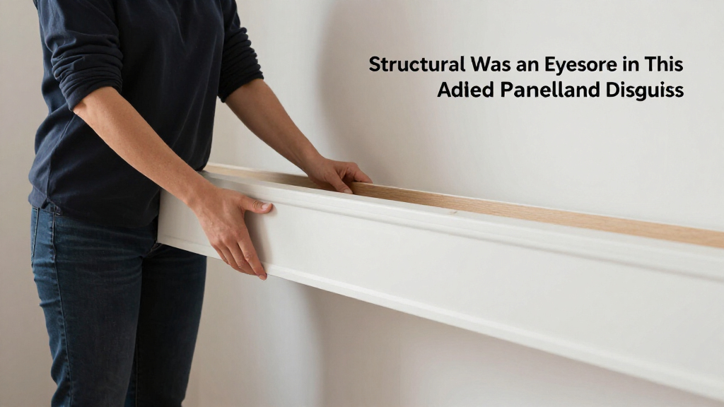 A Structural Beam Was An Eyesore In This Bedroom — She Added Paneling To Disguise It