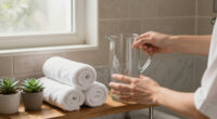 I Put A Glass Pitcher In My Bathroom, And It’s The Chicest Storage Trick