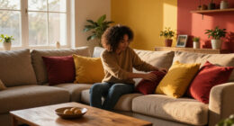 They Took A Risk On Mustard And Red — It Completely Changed This Living Room