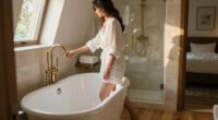 A Clever Layout Turned This Awkward-shaped Room Into A Luxe Hotel-style Bathroom
