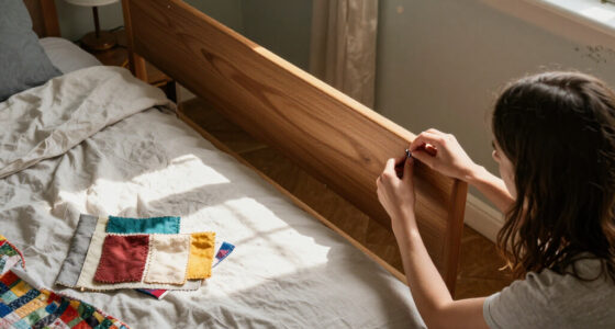 Instead Of Tossing Her Bed Frame, She Put A $40 DIY Headboard In Front