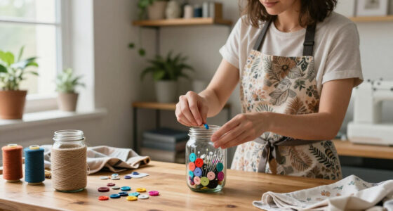 Savvy Upcyclers Transform Old Glass Jars Into A Sewing Kit With An Impressive DIY