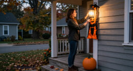 Turn Any Porch Light Into A Spooky Halloween Display With An Easy DIY