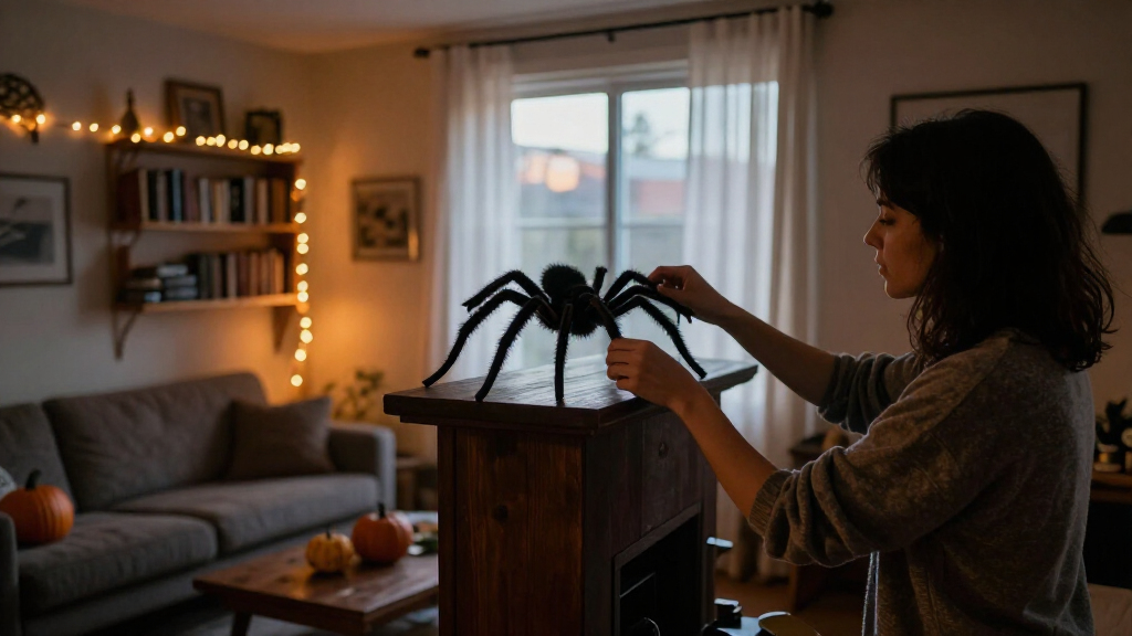 Wymulot Halloween Giant Hairy Spider Decorations (2 Styles) $7